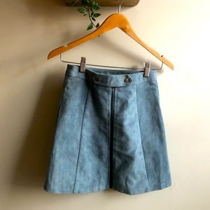 NWT Bishop + Young Faux Suede Skirt, Size XS, Powder Blue